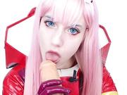 Lana Rain as Zero Two: Sloppy Blowjob & Gulp Huge Cumload 💦🔥